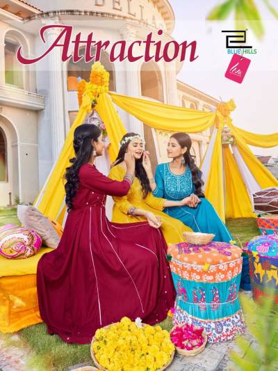 Attraction Vol 1 By Blue Hills Festive Wear Anarkali Kurti Collection